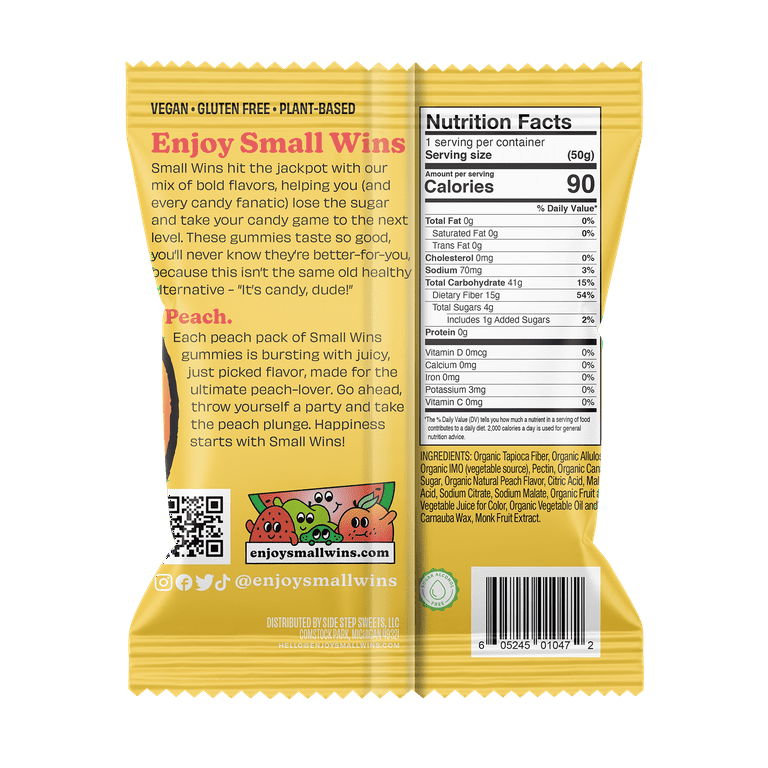 Small Wins By Jayson Tatum Gluten-Free Plant-Based Peach Gummy 