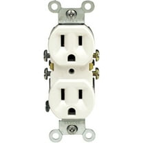 Leviton 15 Amp Residential Grade Grounding Duplex Outlet, White