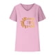 thumbnail image 4 of Fiudx Liquidación de Ofertas Flash Camiseta de Manga Corta con Mangas Informales de Algodón y Cáñamo con Cuello En V y Estampado de Girasoles para Mujer, 4 of 4