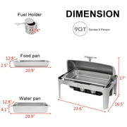 ROVSUN Roll Top Silver Stainless Steel Chafing Dish Buffet Set
