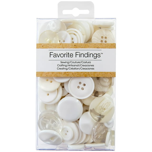 Favorite Findings Value White Assorted Sew Thru & Shank Buttons, 4 Ounces