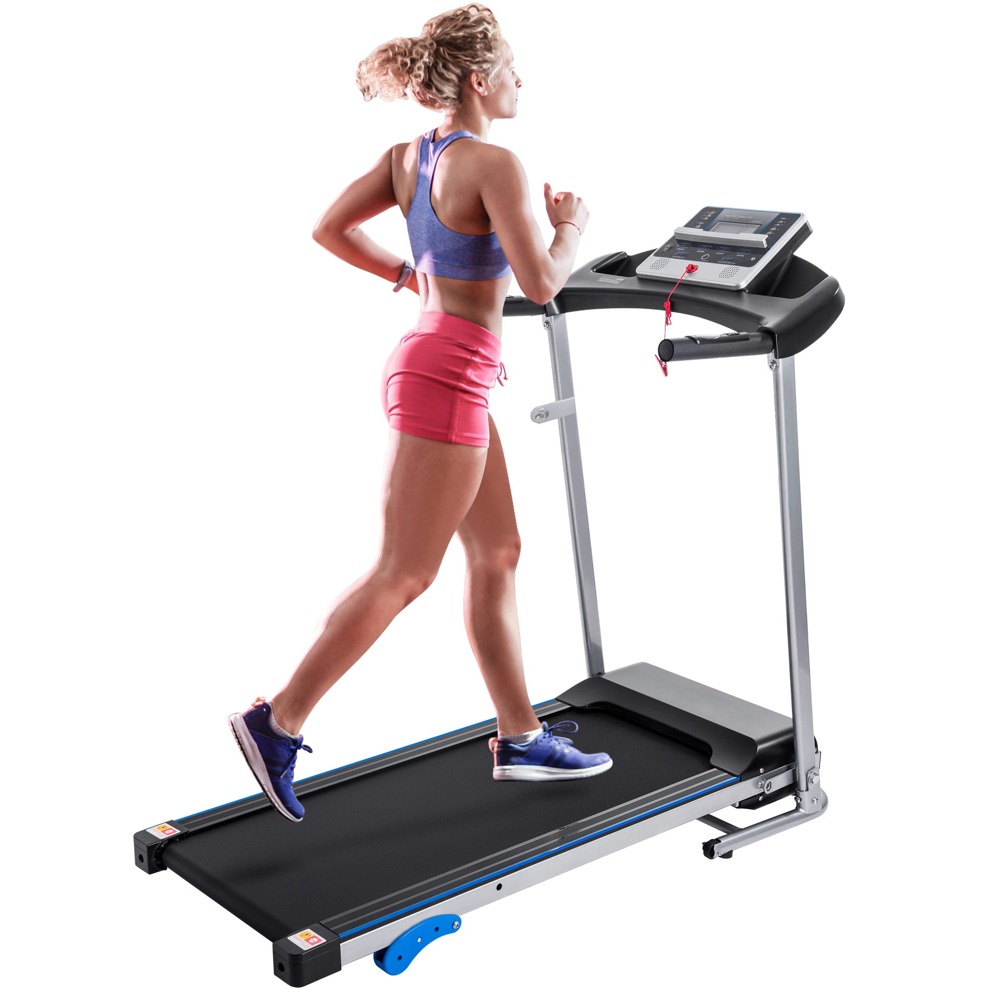 Compact Folding Treadmill, Foldable Treadmill Running Jogging Fitness Machine w/ 12 PreSet LCD