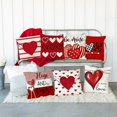 thumbnail image 3 of Valentine''s Day Pillow Covers 18x18 Inch Set of 2 Black and White Lines Love Heart Decor Red Throw Pillow Covers Valentine''s Day Cushion Case Decoration for Sofa Couch 54B, 3 of 6