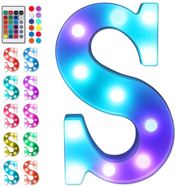 Letreros LED con letras y colores llamativos para decoración de marquesina