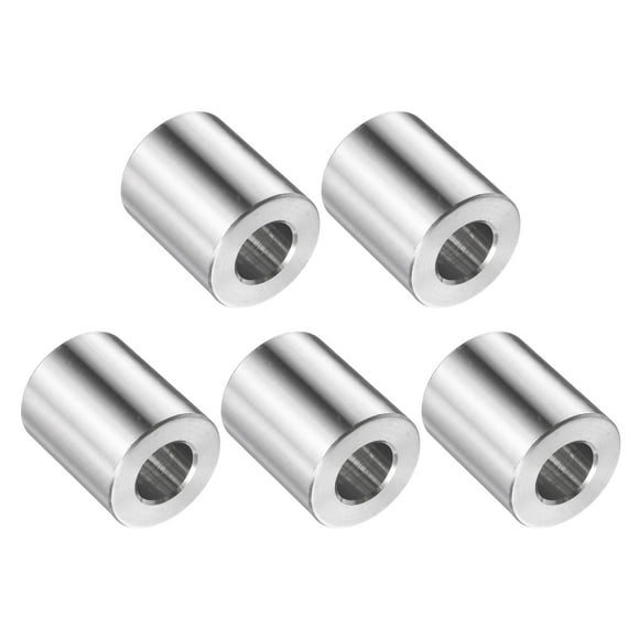 5 Pack Stainless Steel Spacer 1/2" Bore x 1" OD x 1-3/16" Length Screw Bushing Plain Finish Round Metal Spacer for M12 Screws Bolts and Rods