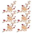 thumbnail image 3 of Broche con forma de flor de 6 uds., broche de diamantes de imitación DIY, Pin para zapatos, ropa, joyería, decoración, rama de flor de ciruelo con diamantes de imitación rojos, 3 of 12