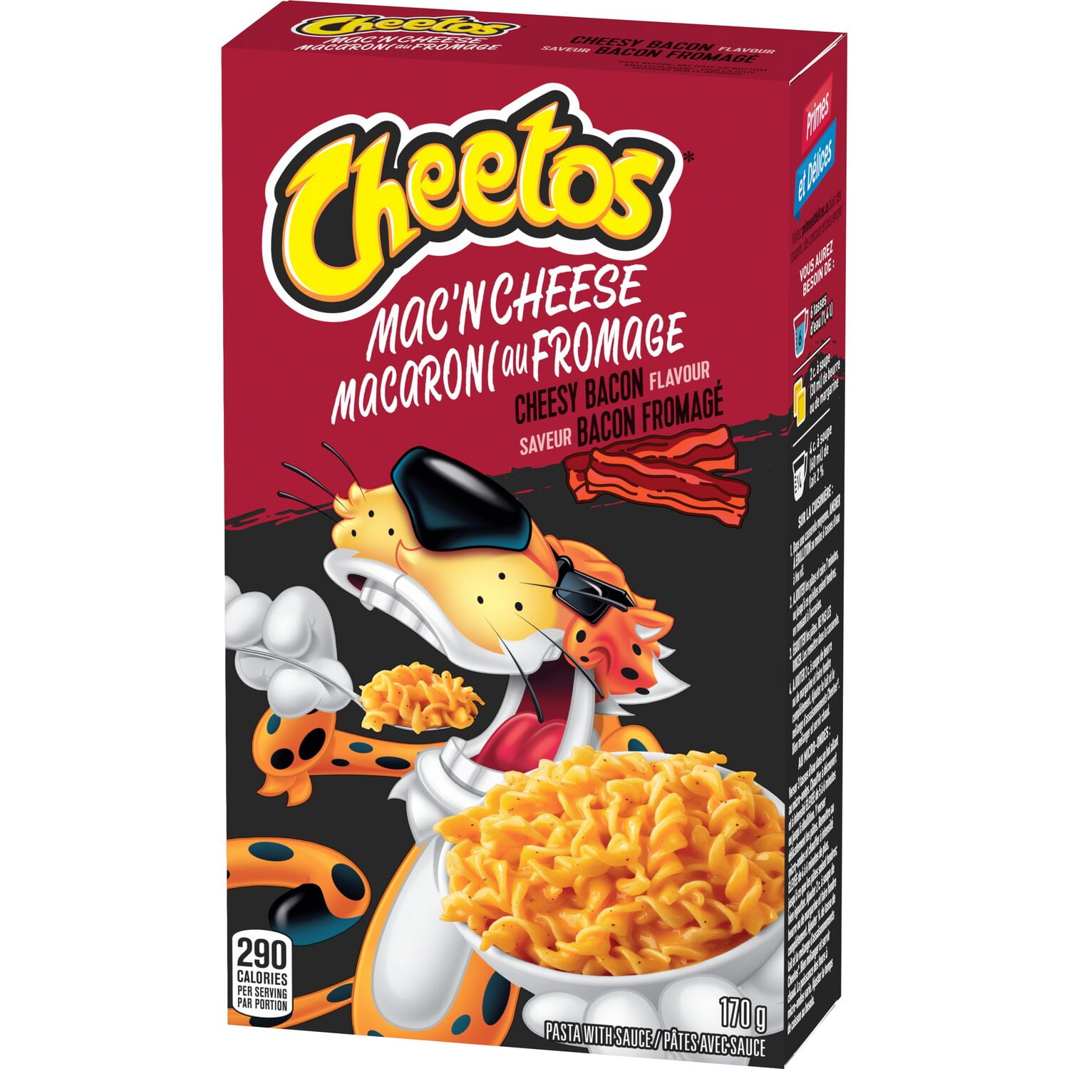 Cheetos pâtes avec sauce Macaroni au fromage saveur Bacon fromagé