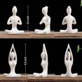 thumbnail image 3 of Juego de figuras de yoga de cerámica, estatua de postura de yoga y meditación, 4 piezas, decoración (juego blanco), 3 of 5