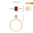 thumbnail image 4 of ANGARA Natural Emerald-Cut Ruby Halo Engagement Ring in 14K Yellow Gold for Women (Size-6x4mm) | July Birthstone Jewelry for Her, 4 of 9