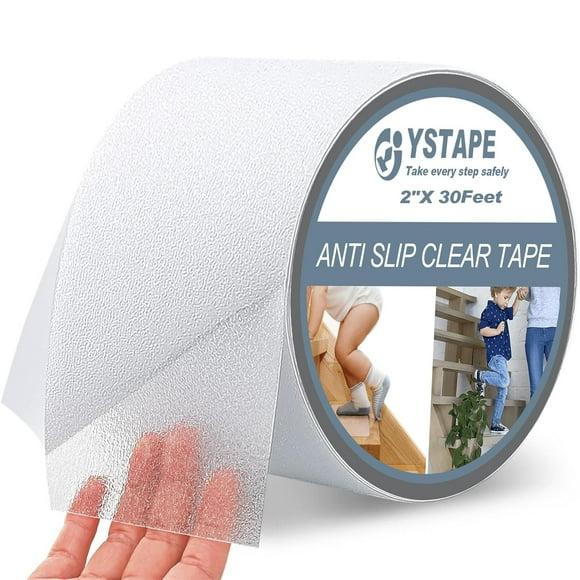 Anti-Slip Tape Transparent Anti Slip Stair Strips Waterproof Grip Tape for Stairs Non-Slip Traction Grip Tape for Wood Stairs, Bathtubs, Pool and Boats(2inch x30feet)