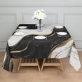 thumbnail image 3 of Black White Gold Marble Pattern Square Tablecloth,Waterproof Square Table Cover,Wipeable Spillproof Washable Table Cover for Home Kitchen Party Decor 60"x60"(152x152cm), 3 of 6