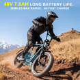thumbnail image 3 of Caroma Peak 800W Electric Scooter for Adults with Seat, 16" Fat Tire E-Scooter for All-Terrain, 20Mph Max Speed, 25 Miles Range, Motorcycle Style E Scooter with Basket,Blue, 3 of 7