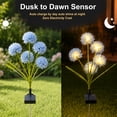 thumbnail image 6 of Rirool Solar Blue Hydrangea Flower Stake Lights, 3-Head Warm White LED Outdoor Waterproof Garden Pathway Lights for Yard Lawn Patio, Elegant Dusk-to-Dawn Landscape Decor, 2 Pack, 6 of 8