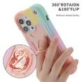 thumbnail image 4 of for iPhone 13 mini Case with Ring Stand, Heavy Duty Military Grade Rugged Shockproof Silicone Rubber Magnetic 360 Ring Kickstand Holder Case for Women Girls For iPhone 13 mini, Rosegold Colorful, 4 of 6