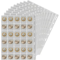 NOGIS 30-Pocket Coin Pages for Collectors, Standard 9-Hole Coin Collection Pages, 10 Sheets Coin Sleeves, Coin Collecting Supplies (30 Pocket -10 Sheets)