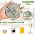 thumbnail image 2 of Yayeee 6 PCS Drink Coasters with Holder Set Woven Absorbent Round Tabletop Hot Pad, Blue Hydrangeas Pattern, 2 of 7