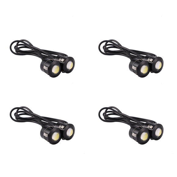 8pcs LED Eagle Eye Backup Light Fog Driving Lamp Car Motorcycle White Light 9W Black,8 x Eagle Eye Lamp,black
