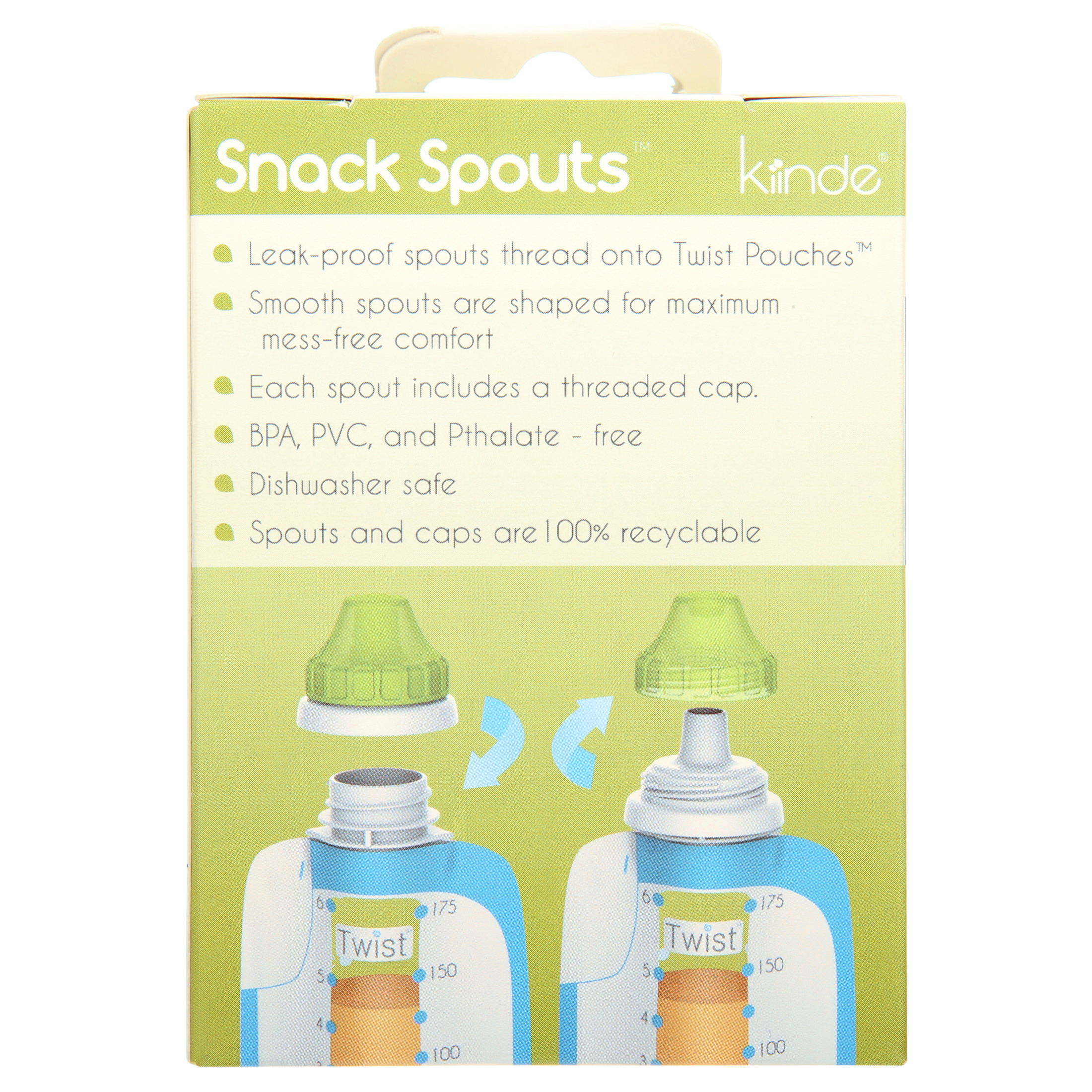 Kiinde Foodii Reusable Snack Spout Attachments, 2-Pack photo 5