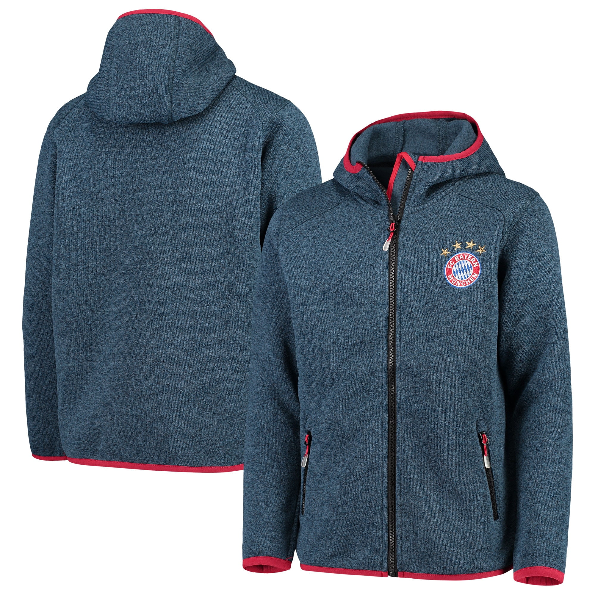 Fc Bayern Munchen Ag Bayern Munich Youth Knitted Fleece Full Zip Hoodie Jacket Navy Walmart Com Walmart Com