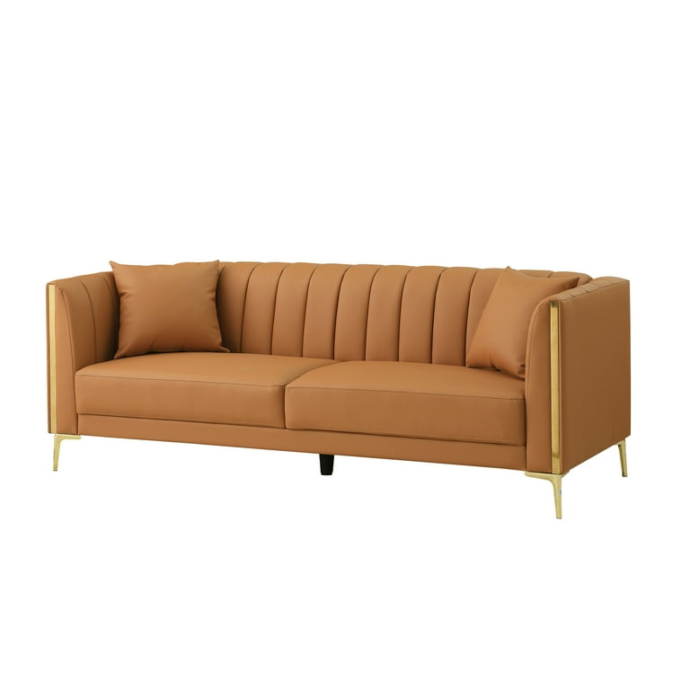 Homfa 77.6 Inch 3 Seater Sofa, Modern PU Leather Couch with