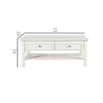 thumbnail image 5 of Coffee Table with 2 Drawer and Tapered Feet, White- Saltoro Sherpi, 5 of 5