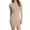 Beige, variant on WRKEKC Long Sleeve Dress for Women Solid Color Bodycon Half High Neck Knee Length Dress with Stretchy Fabric