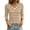 Khaki, variant on fatyb 3/4 Length Sleeve Womens Stripe T Shirts V Neck Basic Tee Tops Color Block Womens Tunic Shirts