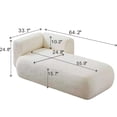 thumbnail image 7 of Miniyam Boucle Chaise Lounge Chair, One Arm Upholstered Chaise Sofa with Single-Sided Back and Legs for Living Room, Beige, 7 of 7