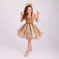 thumbnail image 2 of Byoo Girls' Halter Dress Animal Printed A-Line Tulle Performance Midi Dresses Fairy-Like Cute Carnivals Tutu Dress for Kids Brown, 2 of 7