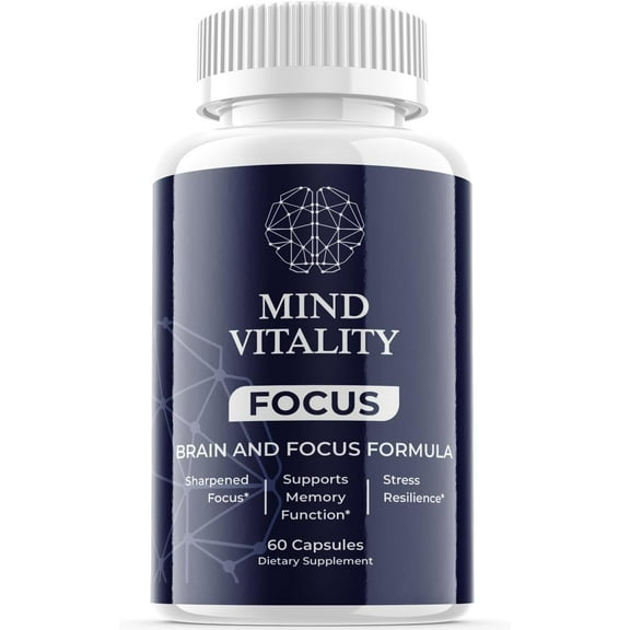 (1 Pack) Mind Vitality Focus - Dietary Supplement for Focus, Memory, Clarity, & Energy - Advanced Cognitive Support Formula for Maximum Strength - 60 Capsules