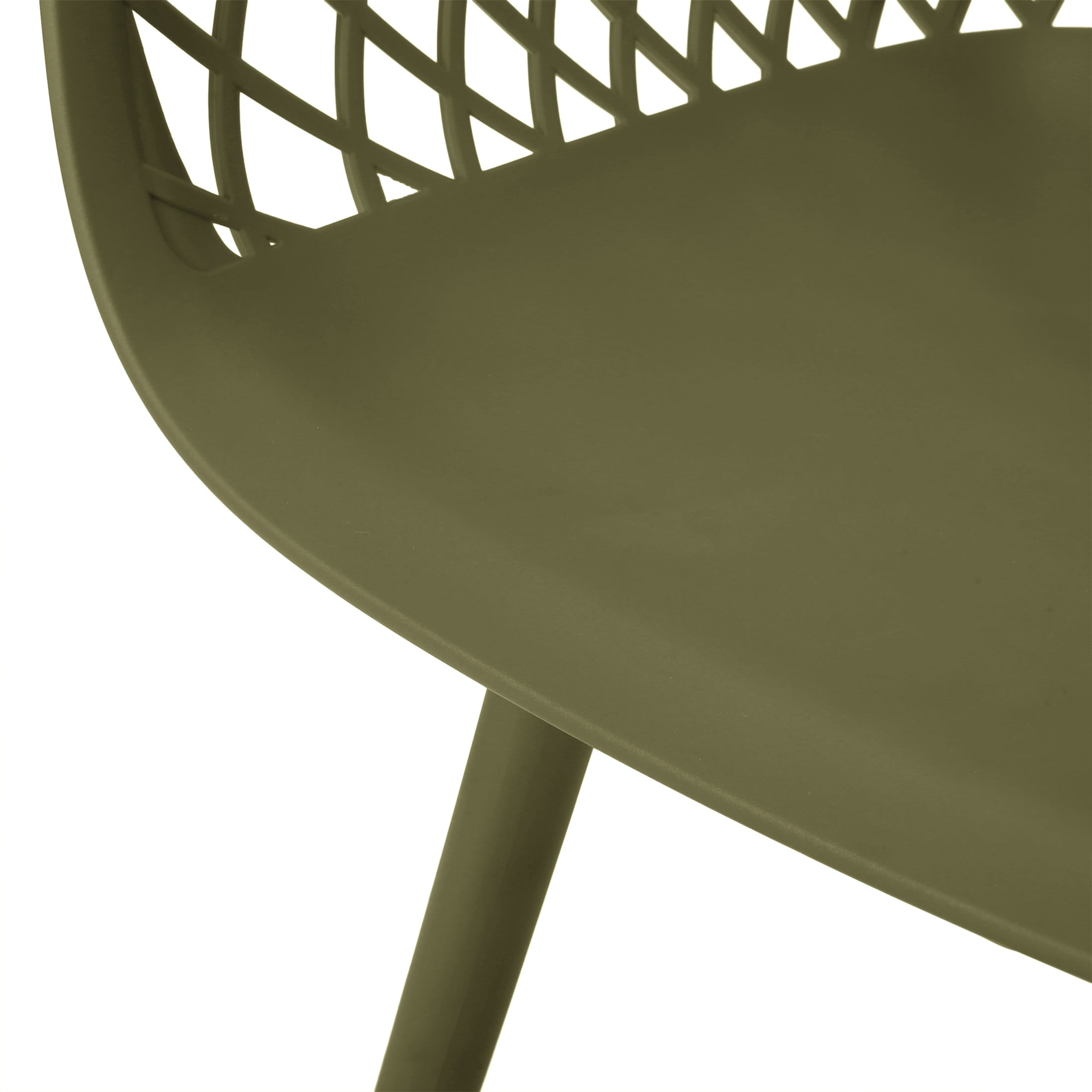 Christopher Knight Home Poppy Plastic Outdoor Dining Chairs Set of 2, Mesh Back Design, Olive Green