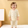 thumbnail image 4 of felwors Pyjama en Viscose de Bambou pour Bébé, Tout-Petit et Enfant, Ensemble Pjs 2 Pcs Rouge 130, 4 of 5