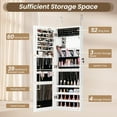 thumbnail image 3 of CZMJY Jewelry Cabinet Wall or Door Mounted, Hanging Lockable Jewelry Armoire Storage with Full Length Mirror, Interior Makeup Mirror, Over the Door Jewelry Organizer Box with Mirror, White, 3 of 9