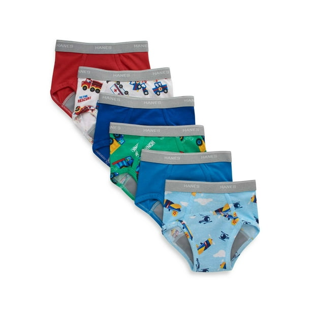 Hanes Toddler Boy Potty Trainer Brief Underwear, 6 Pack, Sizes 2T4T
