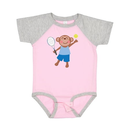 

Inktastic Tennis Monkey Kids Gift Baby Boy Bodysuit
