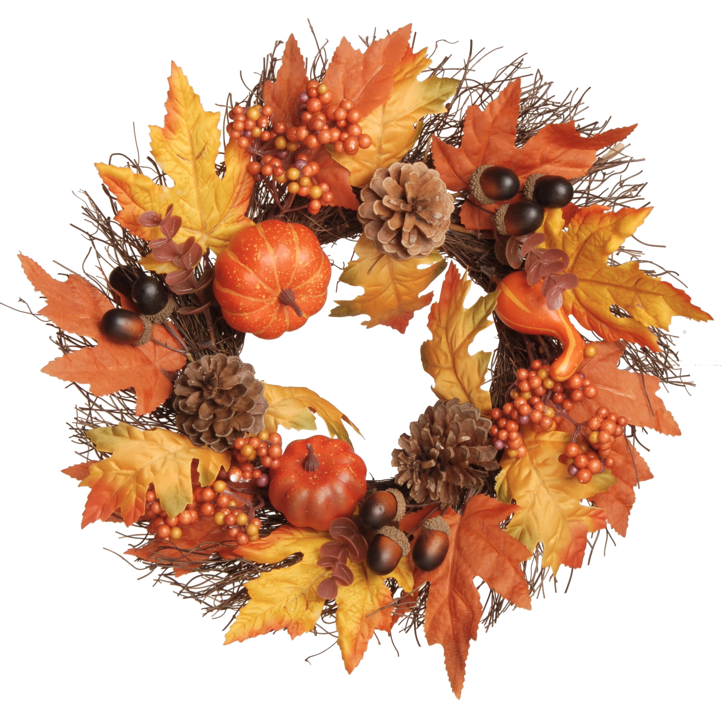 National Tree Company 16' Pumpkins and Maple Leaves Wreath
