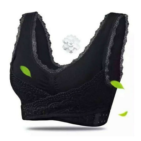 

Gureui Womens Sports Bra Front Cross Side Buckle Bra Wireless Lace Seamless Yoga Push-up BraSleep Bras Wide Straps