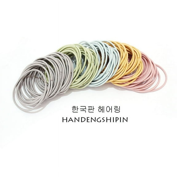 WEUVEB Hair Ties Assorted Color Plastic 100Pcs 1.6x1.6x0.08In