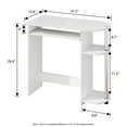 thumbnail image 6 of HOMLUX Simplistic Computer Desk Modern Small-Space Home Office Table with Keyboard Tray & Side Shelf, White/Stainless, 6 of 6