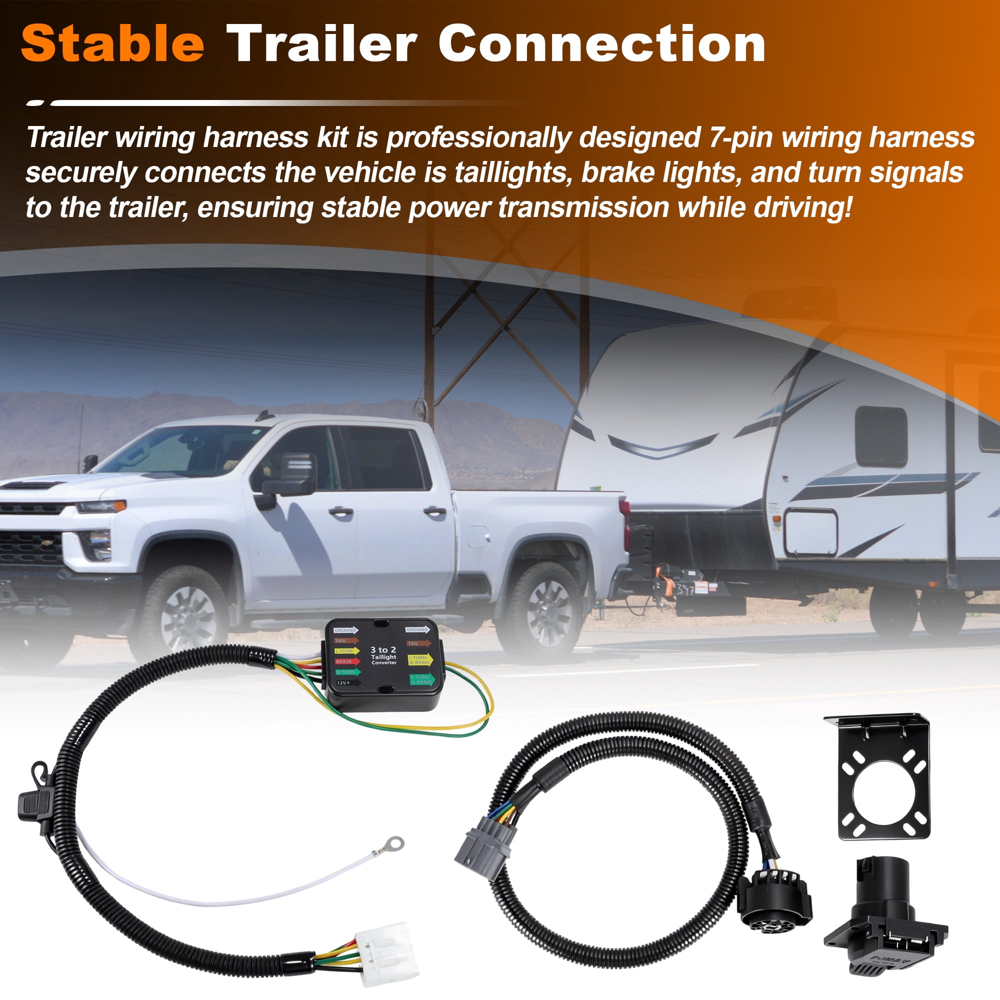 Unique Bargains 7-Way Trailer Wiring Harness for Honda Pilot 2009-2011 and Ridgeline