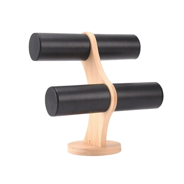 Soporte para pulsera y brazalete, soporte para reloj, soporte moderno para diadema, estante para reloj de pulsera, organizador de almacenamiento de Negro