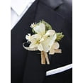 thumbnail image 5 of Bride and Groom Boutonniere Bridesmaid and Groomsmen Corsage Rose Boutonniere, 5 of 7