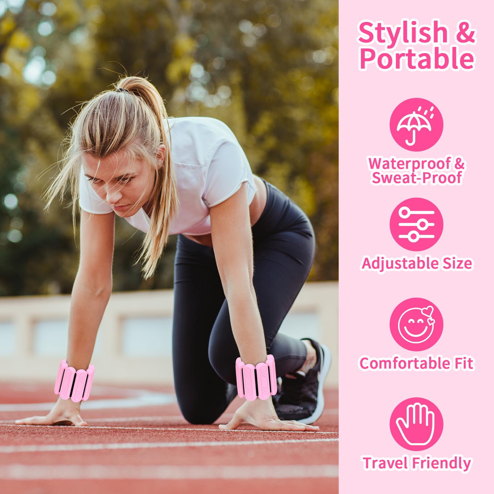 LTECARP Adjustable Ankle & Wrist Weights for Women & Men, 1/2/4 lbs Silicone Design with Comfort Fit - Arm/Leg Workout Weights for Gym, Pilates, Yoga, Walking, Barre, Dance