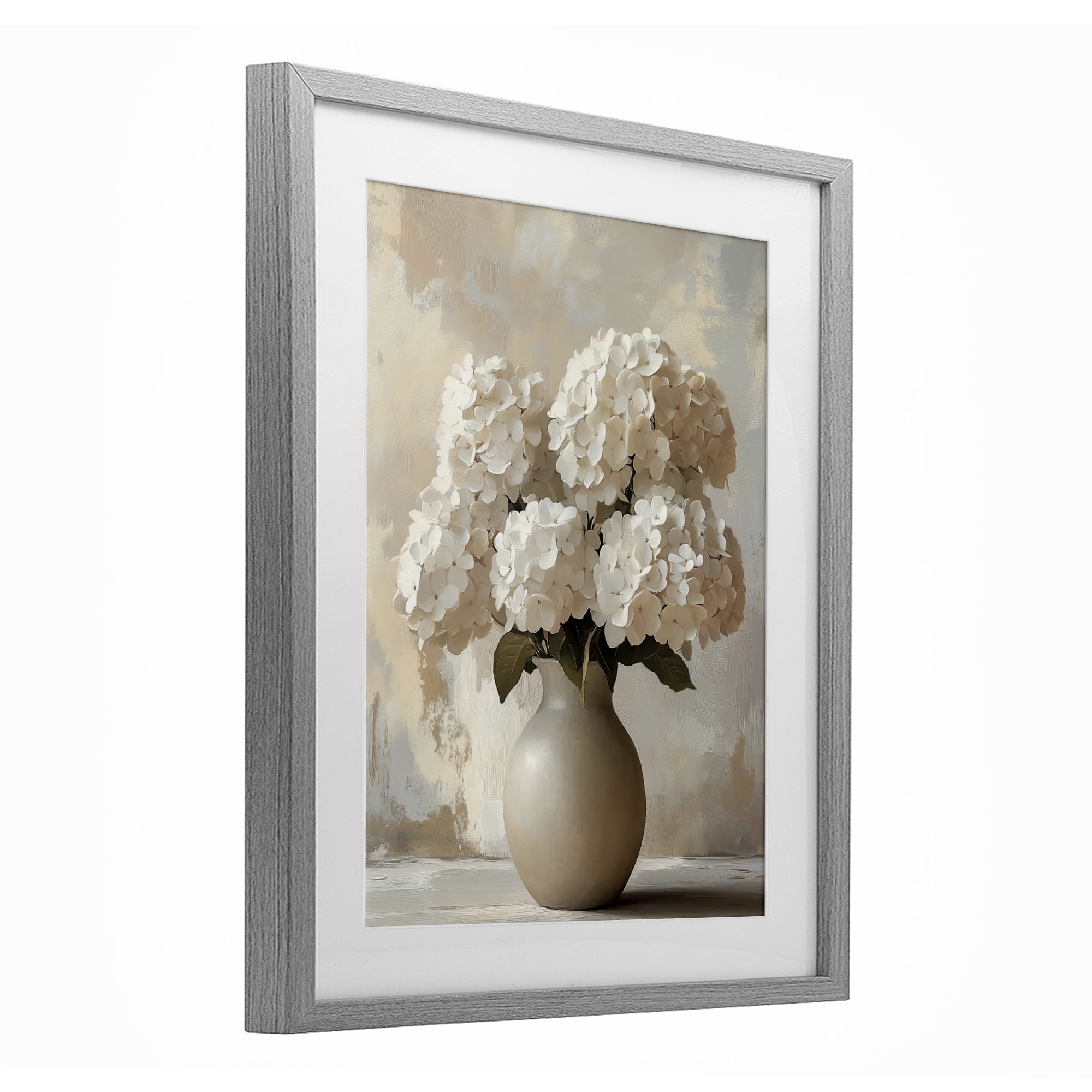 Stupell Industries Vase of Hydrangeas in Bloom Gray Framed Print Under Glass, design by LSR Design Studio