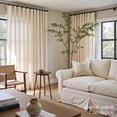 thumbnail image 4 of Cortinas Jinchan, mezcla de lino beige, 260 x 127 cm, extra largas, 2 paneles, 4 of 7