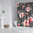 thumbnail image 2 of Waterproof Farmhouse Pink Floral Flowers Green Leaves Shower Curtain 72x72 Inch Boho Style Polyester Unique Shower Curtain for Bathroom Hotel Home Decor with 12 Plastic Hooks, 2 of 5