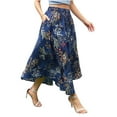 thumbnail image 2 of Maxi Skirts for Women with Pockets Long Midi Length Casual Skirt for Beach Party Holiday, 2 of 7