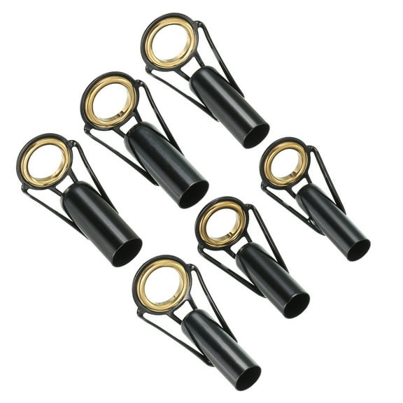6.5-10mm Stainless Steel Fishing Rod Tip Repair Kit, Pole Ring Guide Replacement for Fishing, Golden 6 Pack