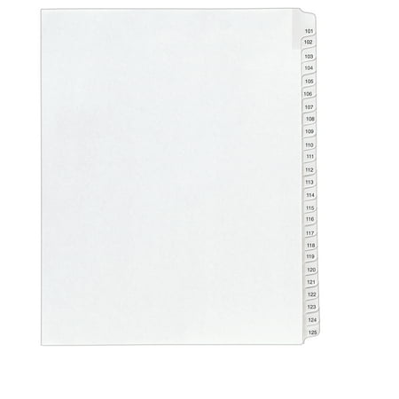 Avery Legal Paper Divider, Allstate Style, White, Side 101-125 (01705)