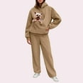 thumbnail image 2 of Valora Women Fashion Outfit Casual Hooded Tracksuit With Pockets For Daily Wear And Adventures Women s Trousers Suit Two Piece Outfit Modern Comfort Coffee L, 2 of 7